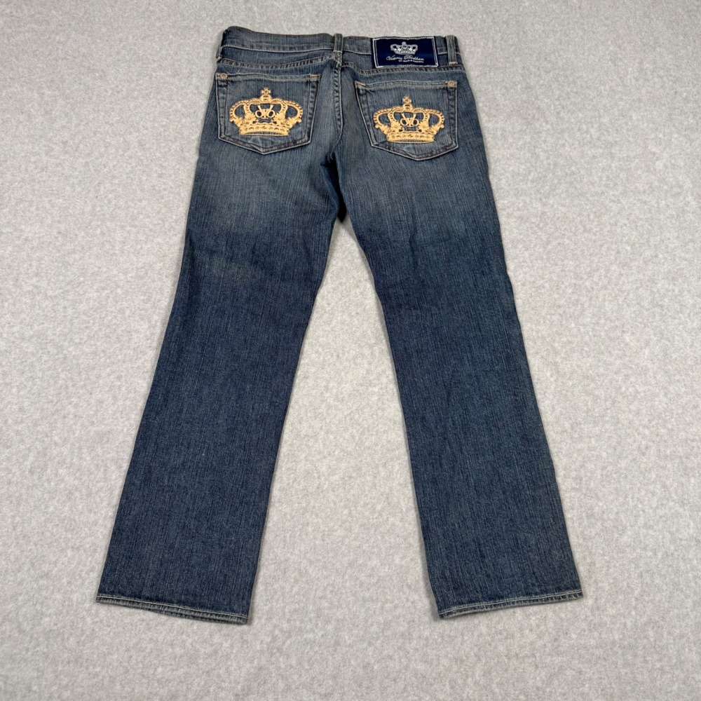 Victoria Beckham for Rock & Republic Crown Vintage Y2K Capri Jeans Blue Dark 24